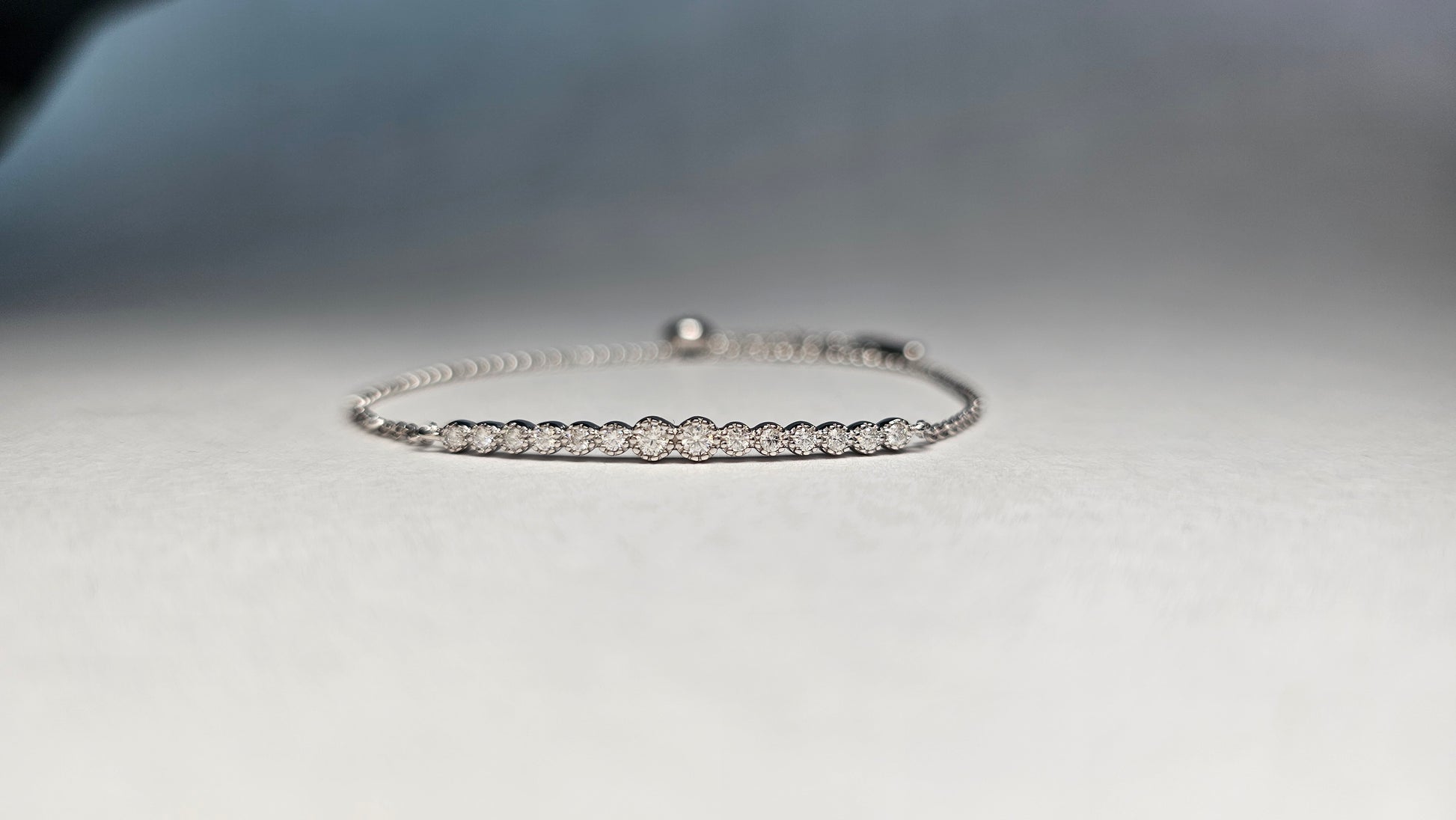 Pulsera con Moissanitas de 3mm (Color D) en Engaste Bisel - Plata .925